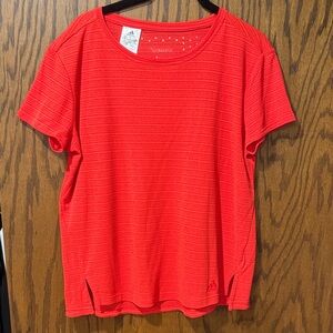 adidas Bright Red Short Sleeve Performance Tee